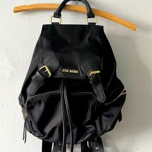 Steve Madden Nylon Black & Gold Backpack